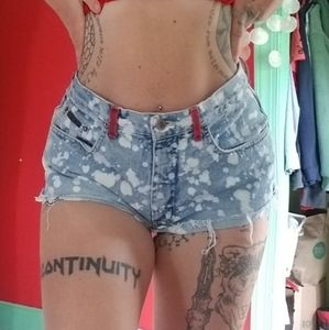 Custom Anarchy Bleached High Waisted Jean Shorts 28"